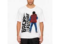 Rockinstone Back To The Future Movie Back To Back White Adult T-shirt Size:l
