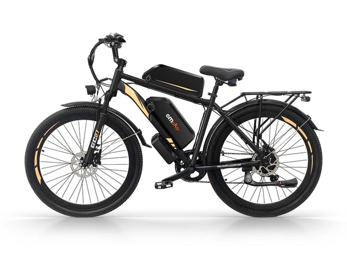 Bicicleta Elétrica Emoko Ec27, Bateria Dupla De 48v 45a, Autonomia De 150km, Rodas De 27,5 Polegadas E Bagageiro Traseiro.
