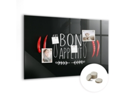Quadro De Vidro Magnético Inscrição "bon Appétit" Para O Quarto Das Crianças Espelharte (90x60 Cm)