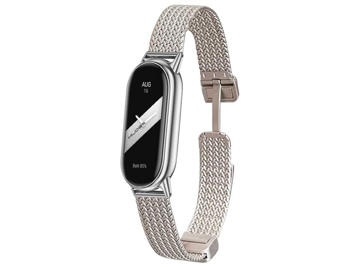 Bracelete para Xiaomi Smart Band 10/9/8 em aço inoxidável com fecho magnético e design de orelha de trigo starlight XIAOMOYU