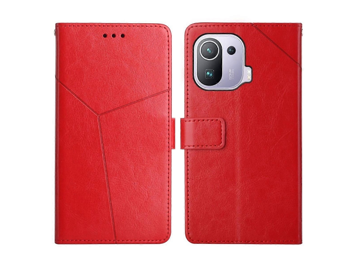 Capa De Couro Com Costura Em Y E Design Flip Horizontal Para Xiaomi Mi 11 Pro