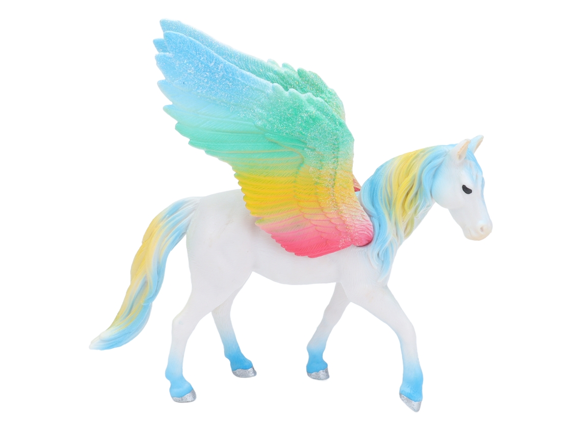 Mali estátua de Cavalo com Asas Plástico Colorido Simulação Figurina Presente Decoração Infantil