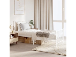 Estrutura De Cama Com Cabeceira E Pés 80x200 Cm Metal Branco