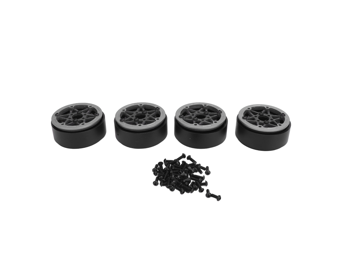 Aro De Roda Beadlock 1.9 Polegada Fibra De Carbono Para Carro Rc Crawler 1/10 Scx10 Rr10 Cinza 4pcs