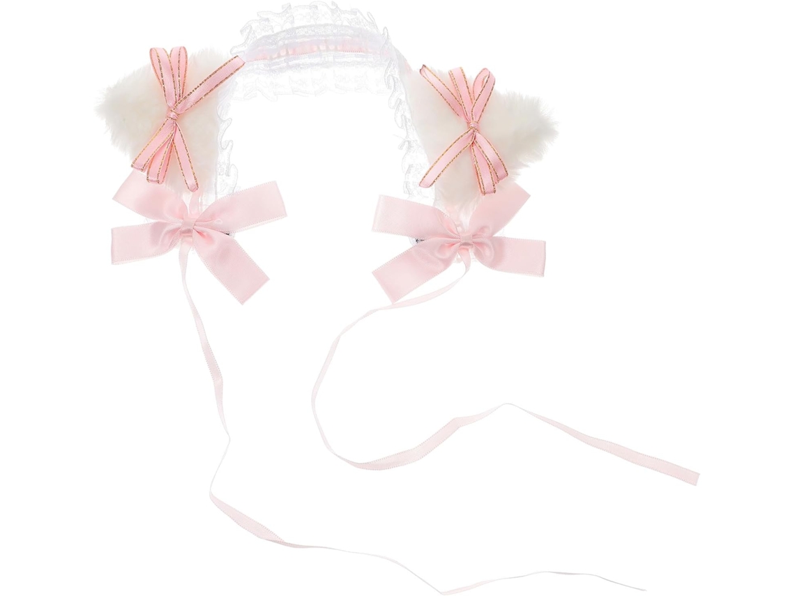 Faixa De Cabelo Rosa Confortável De Usar, Em Tecido, Com Orelhas De Gato Estilo Lolita.