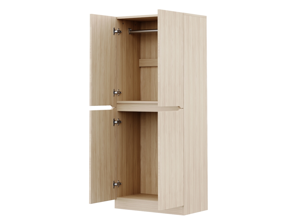 Armário de Roupas 70x40x170 Cm,design com Portas Duplas e Compartimento,cor Madeira,ideal para Organizar Seu Espaço ORBITRA COMMERCE