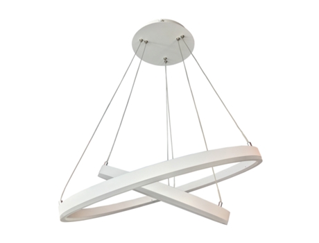 Candeeiro Suspenso com 3 Argolas Brancas 74W Cor de Luz Amarela 300K ITALUX