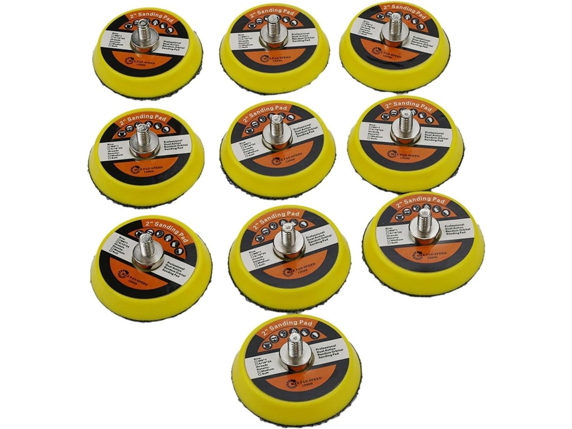 Conjunto De 10 Placas Apoio Roscadas M6 2 Polegadas Para Lixadeira