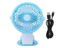 2026zentro-ventilador De Mesa Usb Mini Portátil Silencioso Com Clip Para Casa Escritório Dormitório Azul