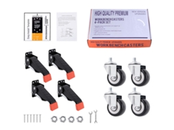 Kit De Rodas Para Mesa De Trabalho (retráteis, Com Placa Montável Removível)