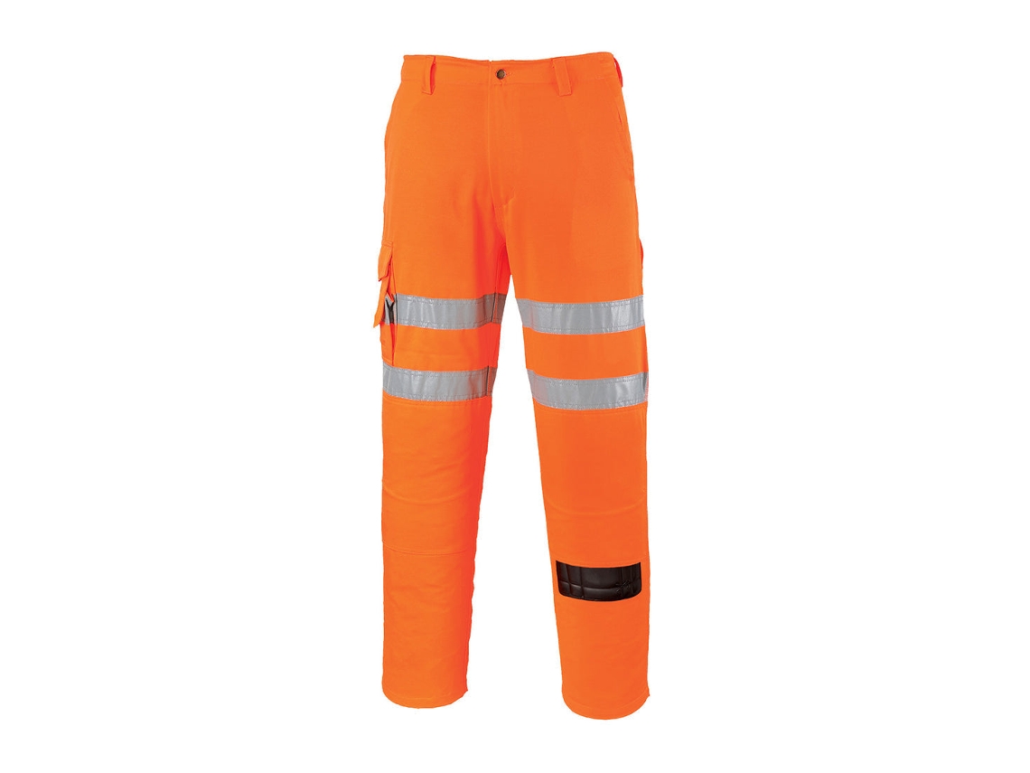 Calças De Alta Visibilidade Rail Segurança E Conforto / Laranja / M Portwest