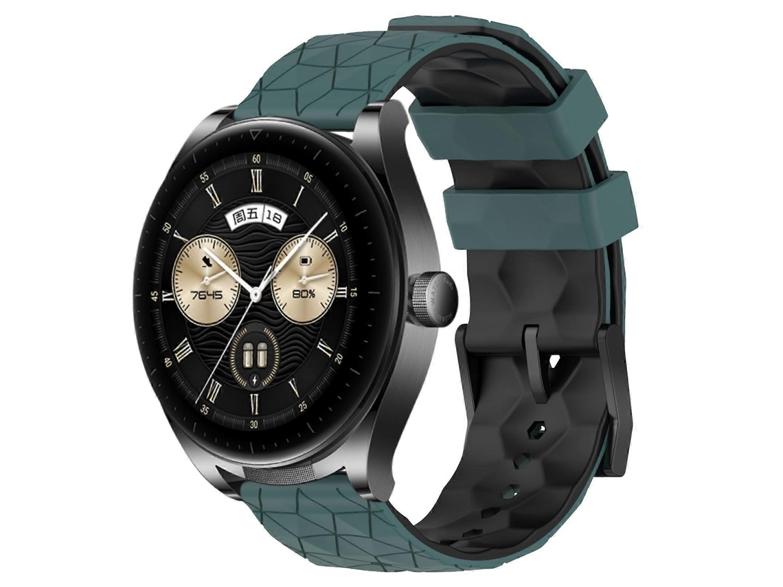 Pulseira De Silicone Bicolor Com Estampa De Futebol Para Huawei Watch Buds 22mm