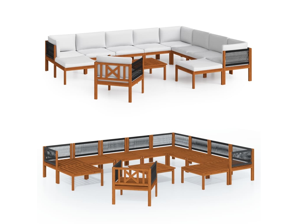 Garden Lounge Set, Garden Lounge Sets Vidaxl Branco Madeira De Acácia (n/a)