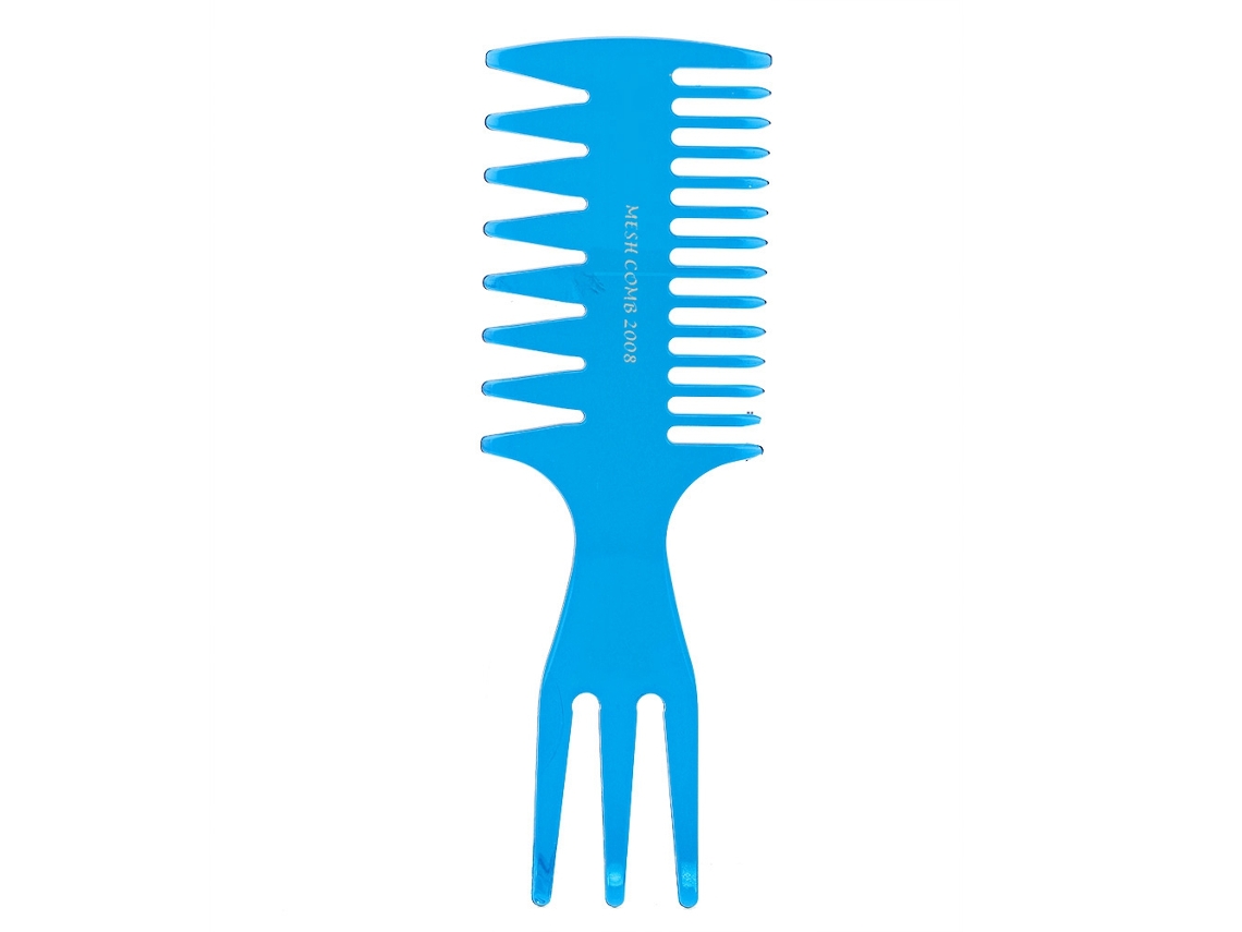 2026 pente de Cabelo de Três Lados com Dentes Largos para Penteado Sleek e Estilizado Clássico (azul)