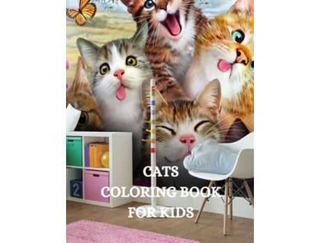 Livro Cat Coloring Book For Kids Adorable Cat Coloring Book, Easy And Fun Cat Coloring Book For Kids De Joana Kirk Howell (inglês)