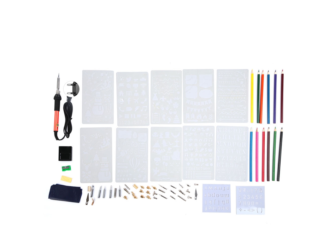 Orevant-kit De Ferramentas De Gravura Em Madeira 73pcs: Lápis De Queimado, Ferro De Solda E Modelos Eu 220v
