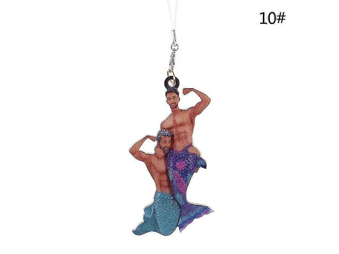Rebe colgante de Sireno para Hombre Adorno de Navidad Ornamenta Árbol de Navidad Acrílico 8cm N10