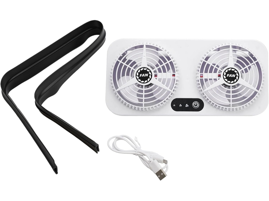 Ventilador De Carro Para Ventilação Ar Fresco, Tamanho Compacto, Material Abs, Cor Branca