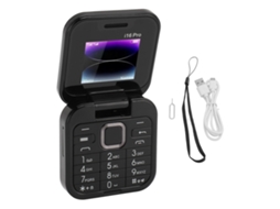 Aetheria telefone Flip Senior 2g Dual Sim 1.77 Polegadas 1000mah com 3 Slots de Cartão Preto