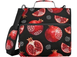 Massa Escolar De 3 Argolas Com Alça, Nas Cores Preto Muito Vermelho Romã, Com Diversas Bolsas Para Laptop, Ideal Alunos