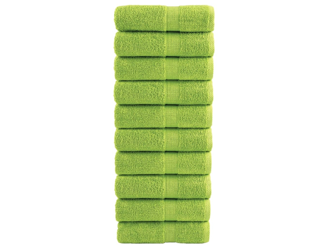 Vidaxl Toalhas De Rosto Premium Solund 10 Unidades Verde-maçã 30x30 Cm 600 G/m²