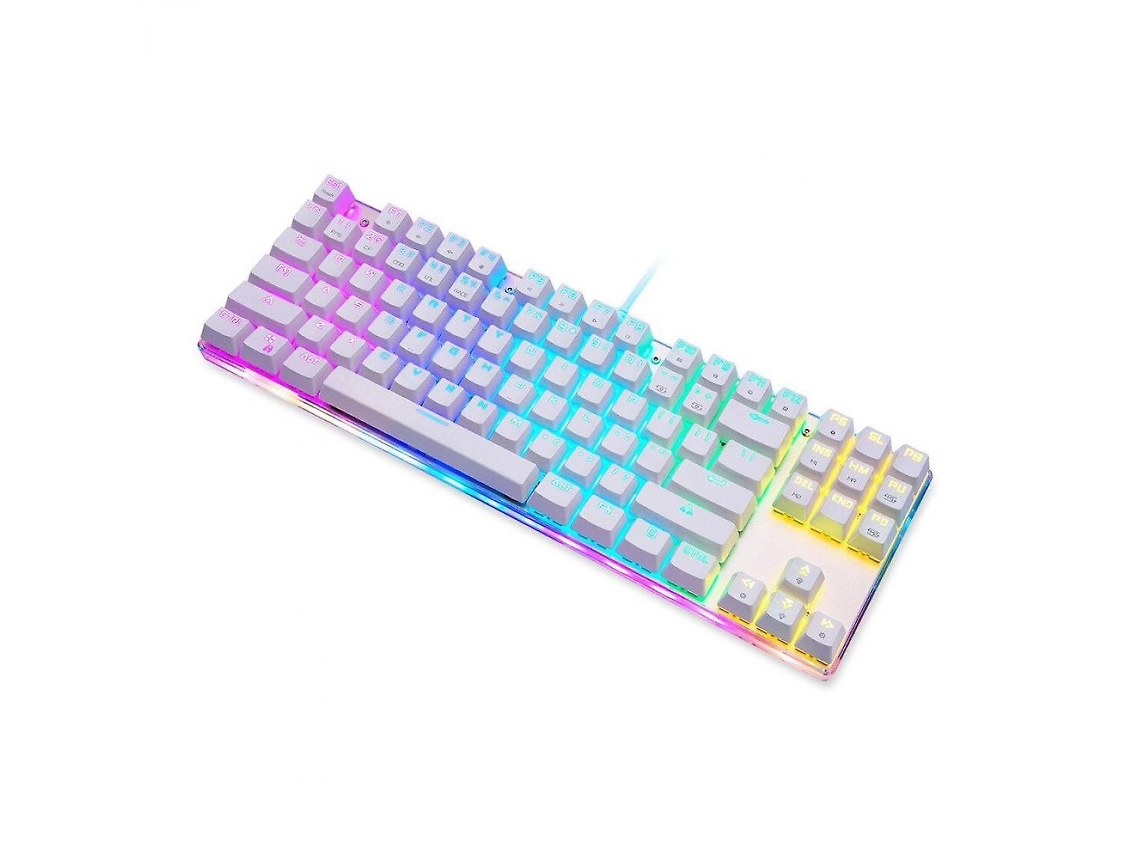 Teclado Mecânico Multimídia Portátil Com Fio Usb, 87 Teclas E 11 Atalhos, Iluminação Led Colorida | Teclado Blue Switch Ly Ebike