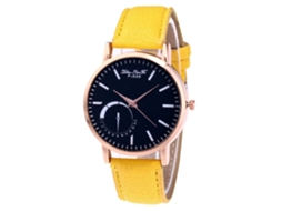 Reloj Analógico De Cuarzo Con Correa De Cuero Pu Para Hombres Zhoulianfa (amarillo)