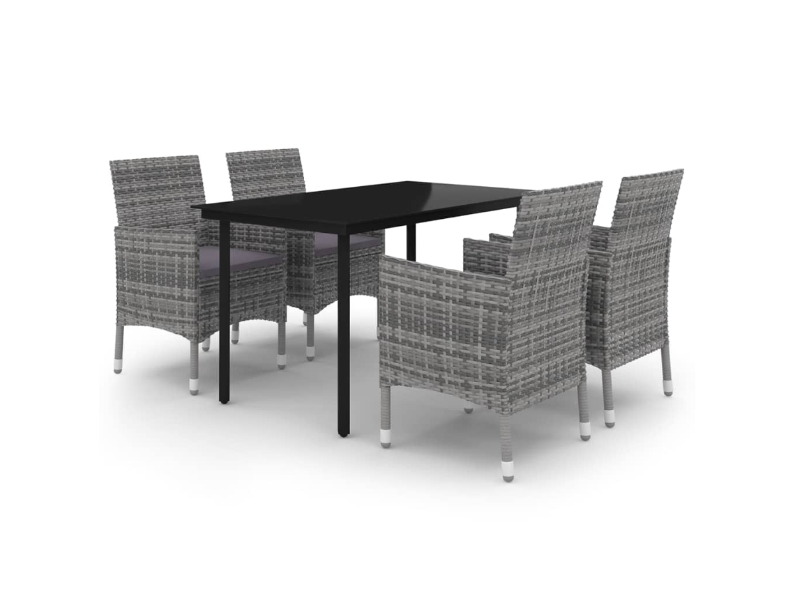 Garden Dining Set, Garden Dining Sets Vidaxl Cinzeto Rattan / Vime (140 Cm Table Length)