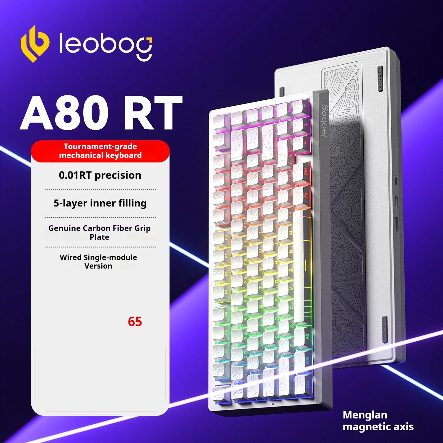 Teclado Mecânico De 80 Teclas Hot-swappable (branco) Com Retroiluminação Rgb Sem Fio De Três Modos.