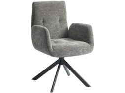 Poltrona Estofada, Cadeira De Destaque, Design Moderno, Giratória, Suporta Até 120 Kg, Cinza Escuro Mymhru