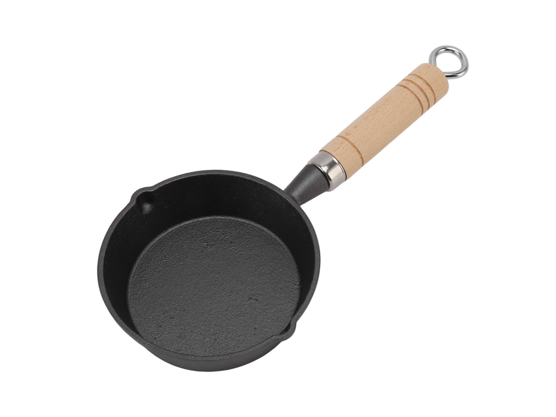 Frigideira Redonda Para Omelete, Metal Com Alça De Madeira, Aquecedor Manteiga Cozinhar Em Casa