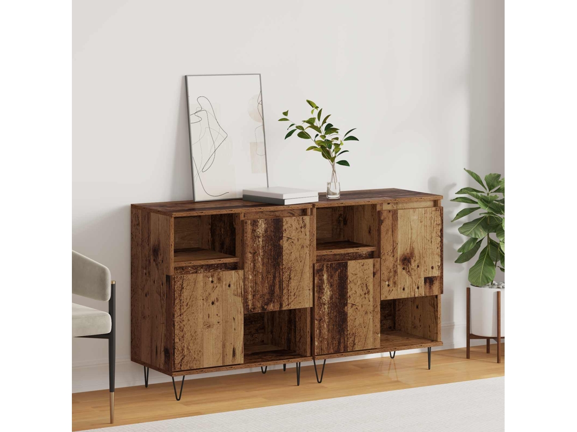 Vidaxl Buffet 2 Unid. Madeira Antiga 60 X 35 X 70 Cm