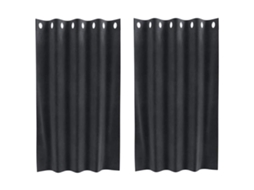 Maison Exclusive - Cortinas Opacas 2 Unid. Cinzento-escuro 140 X 140 Cm Veludo