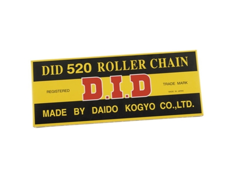 Corrente de Rolos de Motas D.I.D 520B&B X 102 Mail. Rj