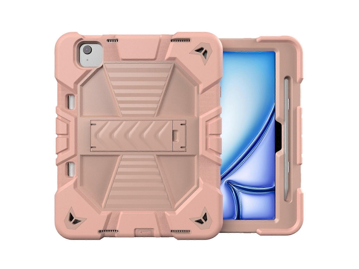 Capa Para Ipad Air 11 Com Suporte, Proteção Antichoque Em Pc Silicone Rosa Rosa Tuotuo (2024)