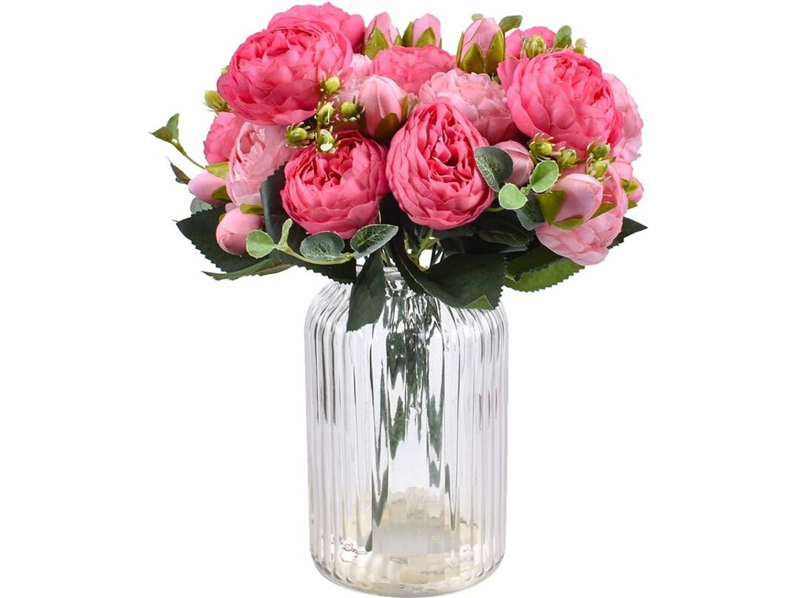 Buquê com 4 Peônias Artificiais em Seda, Lindas Flores Artificiais para Casamentos, Noivas e Decoração de Casa. AQUAFORGE