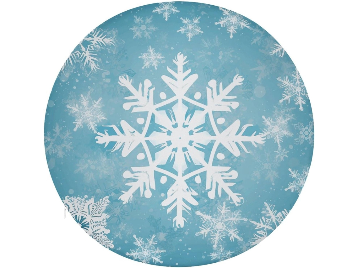 Almofada Quadrada Com Estampa De Flocos Neve Inverno, Almofada Macia, Durável E Confortável Para Cadeira, Almofada