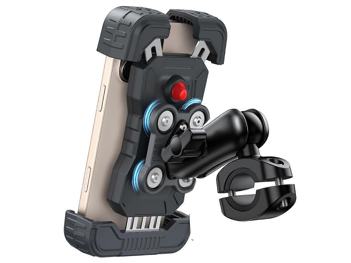 Suporte Celular Para Moto Com Amortecedor E Braçadeira De Travamento
