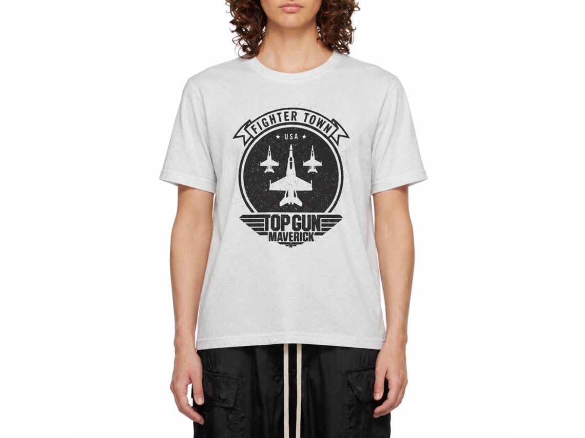 Rockinstone Top Gun Fighter Town White T-shirt Size:xxl