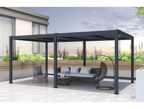 Cazeboo pérgola bioclimática santa 500 x 300cm cinzento antracite