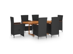 Dining Set, Dining Sets Vidaxl Preto Rattan / Vime (n/a)
