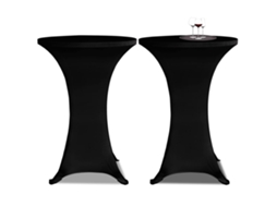 Toalha De Mesa Elástica Ø70, Preta / 2 Peças