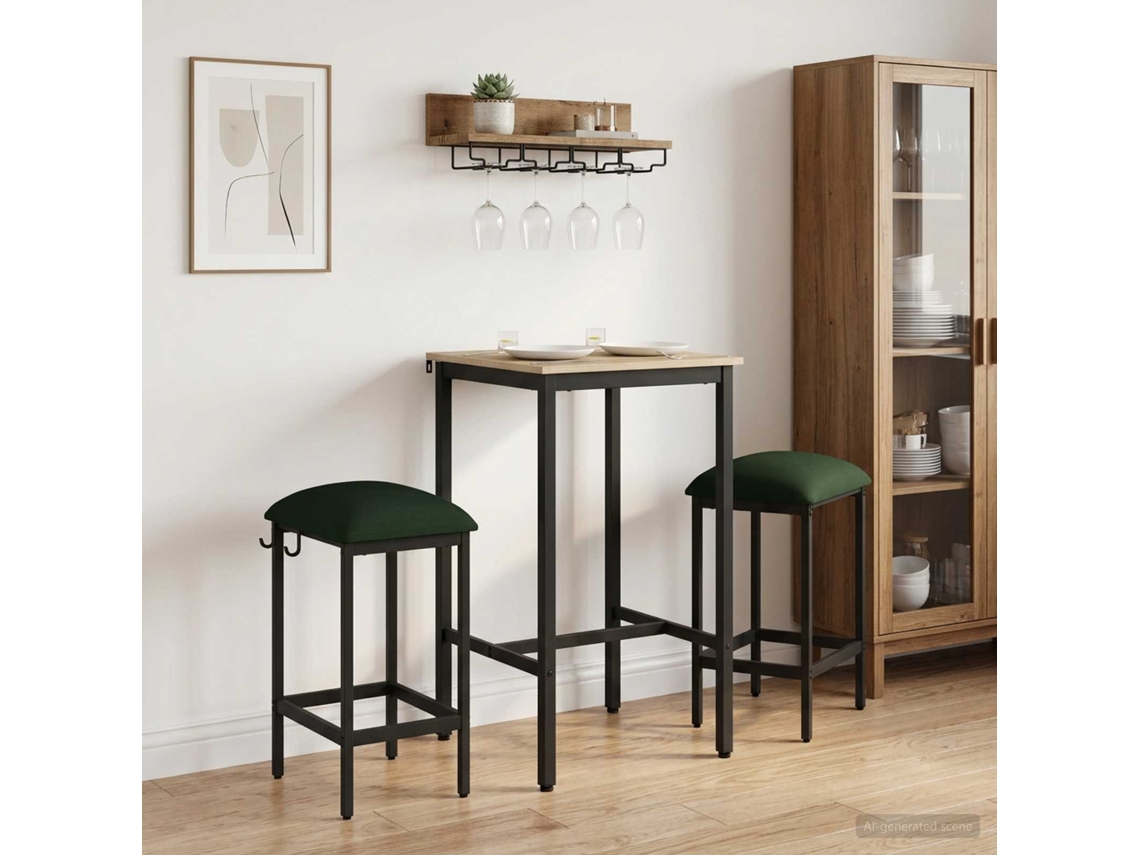 Vidaxl Banco De Bar 2 Unid. Verde-escuro 40 X 32 X 64 Cm