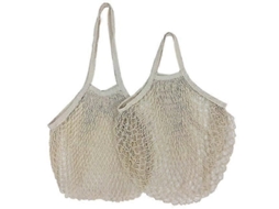 Conjunto De 2 Sacolas De Compras Reutilizáveis, Sacola Portátil De Malha Para Frutas E Verduras, Ecológica, Dobrável, Em Algodão, Para Compras, C