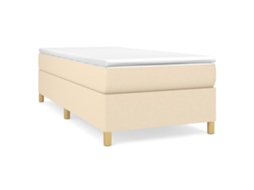 Estrutura de Cama com Molas 90x190 Cm Tecido Creme MAISON EXCLUSIVE
