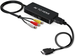 1080p Rca Av Composto Cvbs Para Hdmi Adaptador Conversor Compatível Wii, Ps2, Xbox, N64, Vhs/vcr, Dvd Pal/ntsc Yizhood