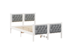 Conjunto 1 Cama Moderna Vidaxl Branco Madeira De Pinho Maciça (120 X 200 Cm)