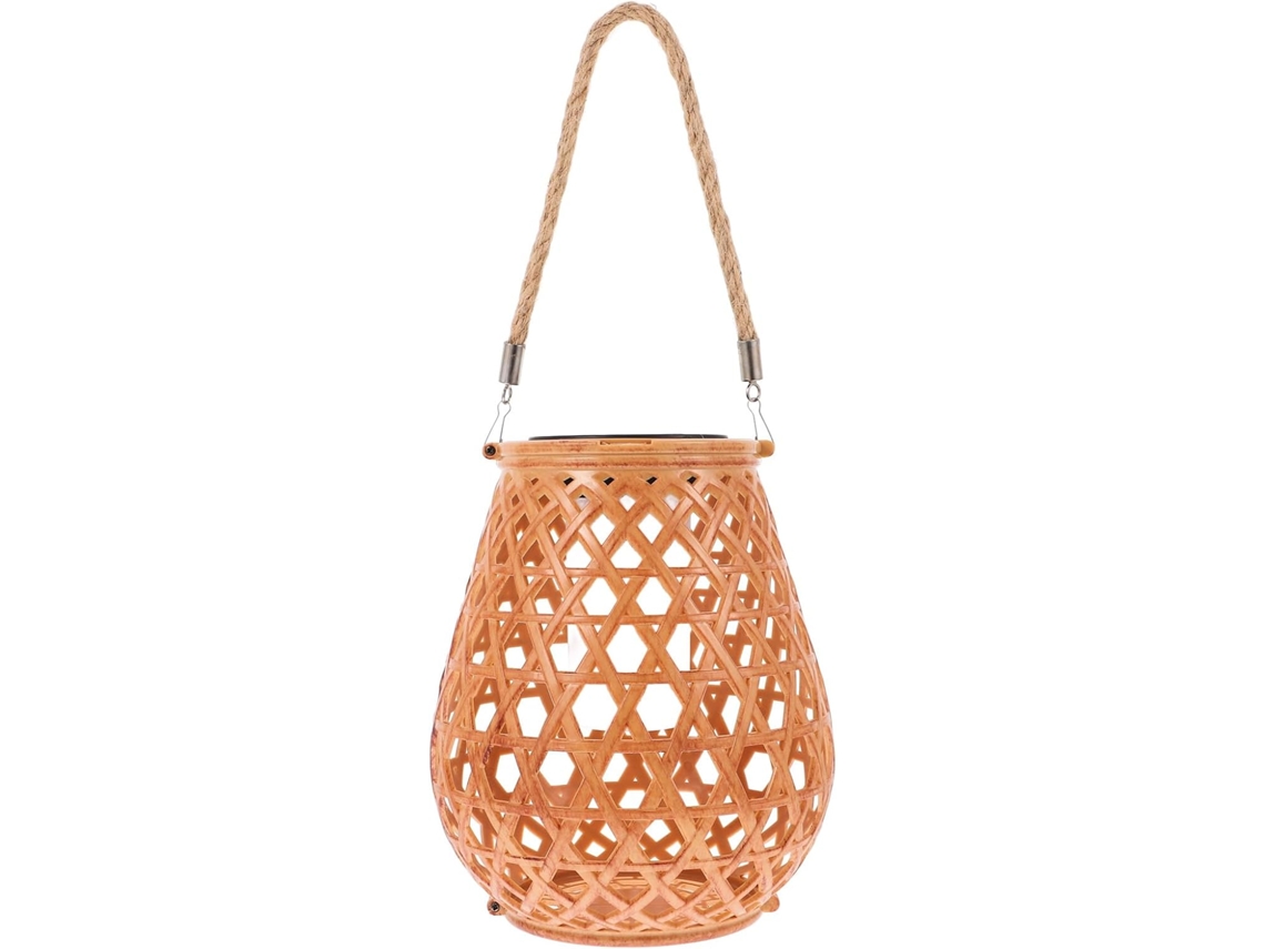 Luminária Solar De Jardim, Lanterna Suspensa De Vime Para Decoração Externa, Ideal Para Pátio, Quintal E Varanda, Com Carregamento Integrado.