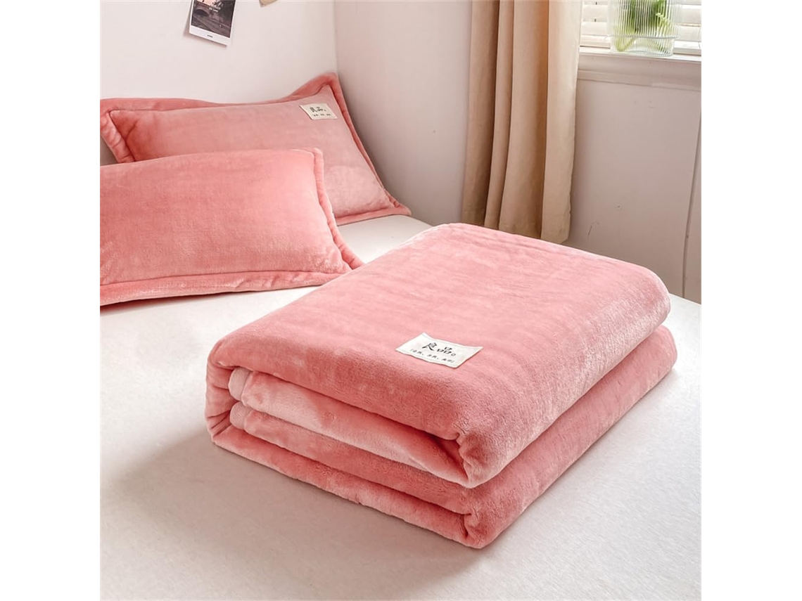 Manta de Flanela Fansu Cor Sólida Quente e Macia em Microfibra Ideal para Cama Sofá Todas as Estações 230x250c