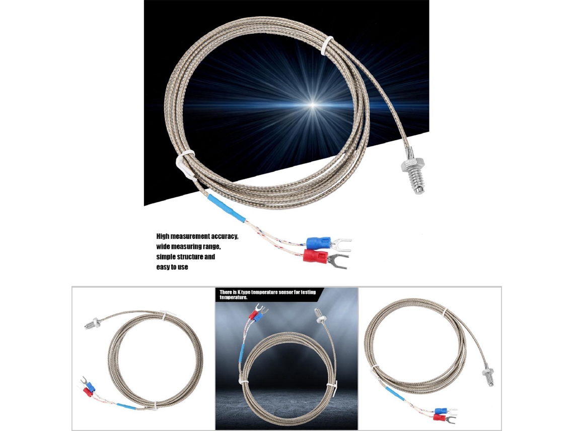 Laxiscreed Sonda De Temperatura Tipo K Com 2m De Comprimento E Rosca M6 Whitworth